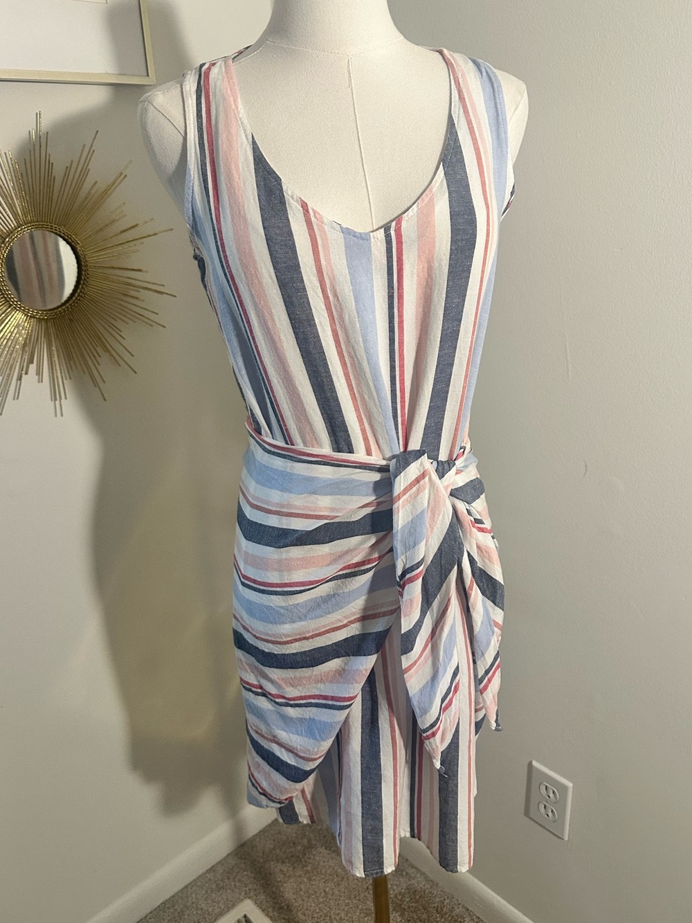 Anthropologie DREW linen blend sarong tie dress medium